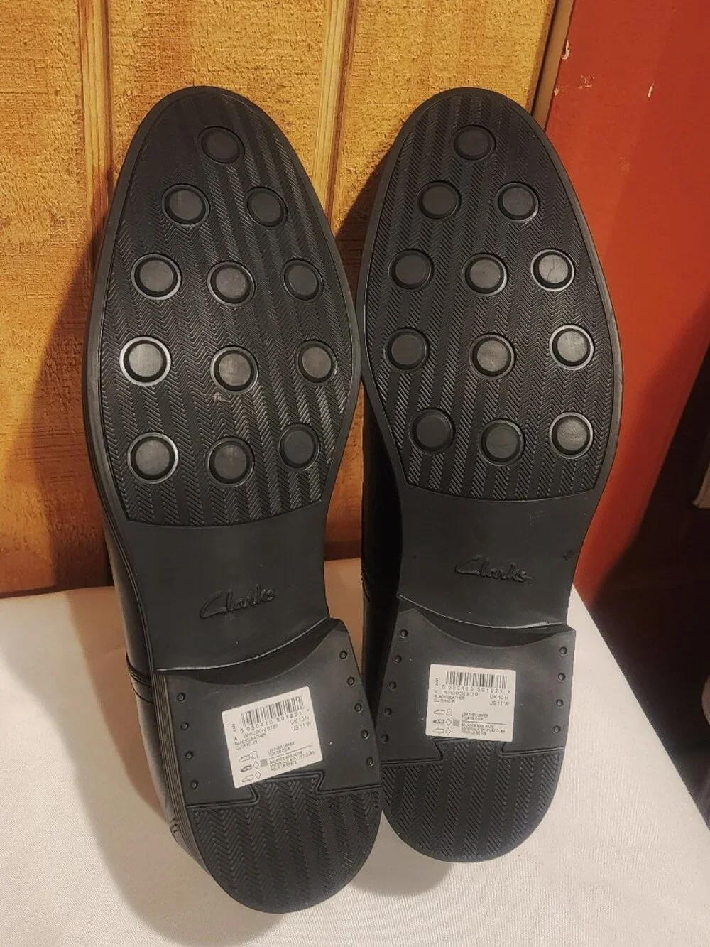 Clarks Collections Whiddon Step Black Leather Mens Loafers Size 11W